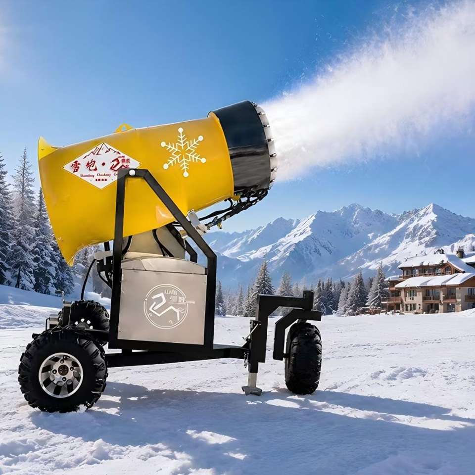 Mobile Snow Cannon Artificial Snow Making Machine, Outdoor Ski Resort ...
