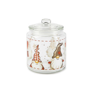 ขวดแก้วเอ็กเซลซาพร้อมตุ๊กตาโนมส์ 12.5x16x12.5 ซม. ภาชนะเก็บของหลากสี - Product Image 1