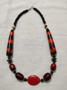 Collar de 3 capas con cuentas de vidrio Cordones negros Perla de diamante en forma de corazón Regalos de estilo lindo religioso Fiestas Tipo de cadenas de hebra - Product Image 4