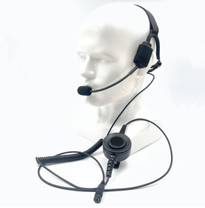 Auricular de seguridad con micrófono de brazo y cable de conducción ósea para radios Motorola/Hytera/Harris/Sepura STP9000 (sin cancelación de ruido) - Product Image 1