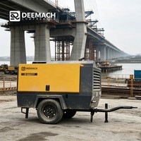 Kompresor Udara Sekrup Portabel DEEMACH Rendah Kebisingan 8Bar Alternatif Sullair Mesin CUMMINS Kompresor Diesel untuk Sandblasting