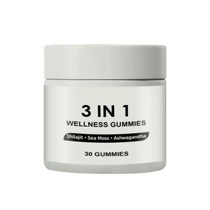 Gomitas de Suplementos Herbales 3 en 1, Gomitas de Bienestar Personalizadas OEM, Shilajit, Musgo Marino, Ashwagandha - Product Image 1