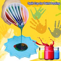 Gobelet réutilisable en silicone à compartiments pour la fluid art, la coulée de résine et la peinture, outil et accessoire de création DIY