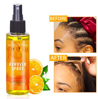 Spray Dissolvant de Colle pour Extensions Capillaires Marque Privée 118 ml Sans Traces Parfum Citron pour Perruques en Dentelle et Extensions à Bandes Adhésives