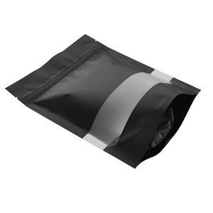 LT tùy chỉnh in khóa kéo cấp thực phẩm dây kéo mờ màu đen nhôm bao bì túi nhựa Mylar đứng lên túi có cửa sổ - Product Image 5