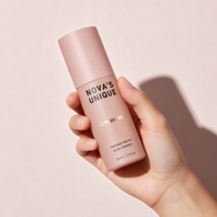 Flacon pompe en verre couleur pastel néon mat rose beige nude pour sérum, emballage cosmétique 30ml 40ml 50ml 60ml 80ml avec bouchon rose