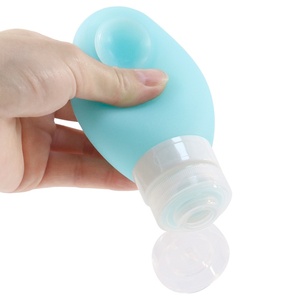 Portable Reusable <b>100ML</b> Silicone Toiletry <b>Bottle</b> Empty <b>Travel</b> Shampoo Container with Suction Cup for Refill Lotions and Liquids - Product Image 5