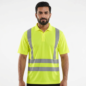 Clush Industries <b>Hi</b> <b>Vis</b> Reflective Safety <b>T</b> <b>Shirts</b> for Construction Workwear High Visibility Polo Short Sleeve Quick Drying - Product Image 1