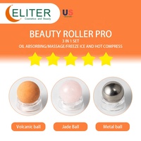 Eliter 2023 nouveau design de rouleau volcanique absorbant l'huile pour le visage, rouleau de Massage, rouleau de glace en métal