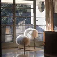 Chaise de Loisirs Moderne en Laine avec Cadre en Acier Inoxydable, Villa, Salon, Canapé de Luxe, Chaise de Décoration pour Hôtel Restaurant