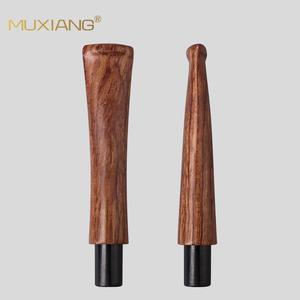 Muxiang Solid Wood Pipe Mouthpiece 9mm Acrylic Tenon Straight Handle Tapered Tail Tobacco Pipe - Product Image 1