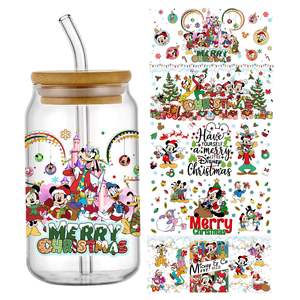 Suministro al por mayor para el Día de San Valentín: Envolturas UV para vasos de 16 oz con transferencia de color, diseño de dibujos animados, material de goma, tacto suave. - Product Image 1