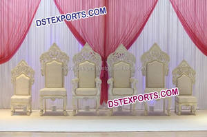 เก้าอี้ Mandap สำหรับงานแต่งงาน,เก้าอี้ Mandap แบบแกะสลักลายใบไม้ล่าสุดชุดเก้าอี้ใบไม้งานแต่งราชวงศ์สหรัฐอเมริกา - Product Image 5