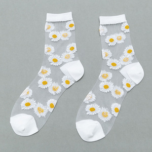 Vente en gros de <span class=keywords><strong>chaussettes</strong></span> d'été respirantes à fleurs de <span class=keywords><strong>bonne</strong></span> qualité en dentelle transparente antidérapantes pour femmes - Product Image 6