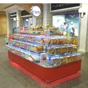 Venta caliente Precio directo de fábrica Diseño de tienda de dulces Mostrador de caja de metal Soporte de exhibición de dulces