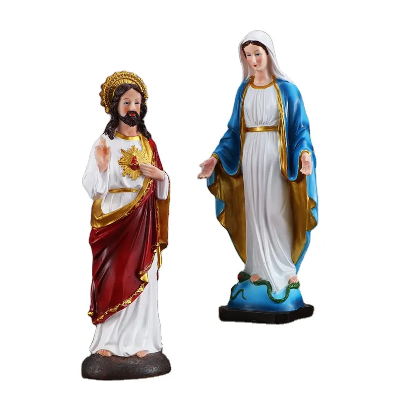 Adornos religiosos de la Virgen María, escultura de resina de la Virgen María, artesanía de resina, estatuas religiosos, artesanía religiosa