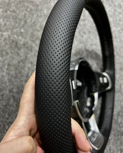 Convient pour Volkswagen MK7 MK6 <span class=keywords><strong>Golf7</strong></span> Polo CC Jetta Tiguan GTI R <span class=keywords><strong>GTD</strong></span> GTS GTE R-Line Passat <span class=keywords><strong>GOLF7</strong></span>.5 Volant en cuir intégral - Product Image 2