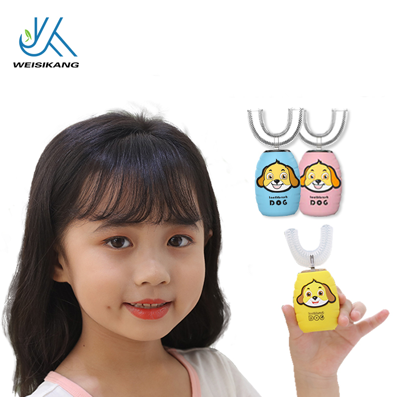 Новая Детская электрическая зубная щетка U-образной формы 360 для детей