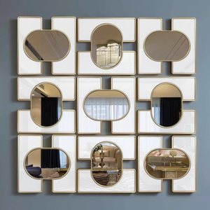 Luce nordica moderna personalizzata di lusso a combinazione francese <span class=keywords><strong>specchio</strong></span> decorativo da parete nuovo stile stile stile <span class=keywords><strong>specchio</strong></span> da parete sfondo - Product Image 1