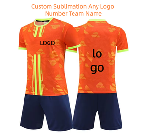 Set Jersey Sepak Bola Sublimasi Kustom Grosir Jersey Sepak Bola Polos Logo Kustom Nomor Seragam Tim Jersey Kustom Sepak Bola - Product Image 1