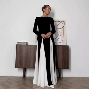 Nouvelle Collection : Robes Longues Élégantes pour Femme – Idéales pour Soirées, Cérémonies et Mariages – Robe Ajustée à Couleurs Contrastées et Détails Épissés - Product Image 2