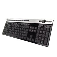 Teclado USB con Cable KB2930, Teclado de Computadora Personalizado con Detalles en Gris Aluminio