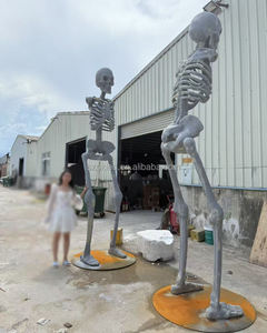 Décoration d'intérieur, sculptures d'art de têtes de <span class=keywords><strong>squelette</strong></span> faites à la main, décoration de fête d'<span class=keywords><strong>Halloween</strong></span>, statue géante de <span class=keywords><strong>squelette</strong></span> en résine et fibre de verre - Product Image 4