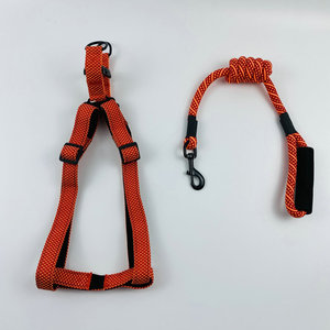 New pet supplies dog leash three-piece set, soft neoprene nylon pet chest <b>harness</b> and collar set - Product Image 1