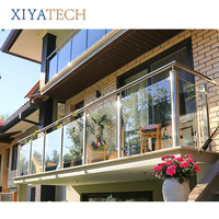 XIYATECH Appartement Balcon système de pont en double verre trempé Base en forme de U creux pince en aluminium garde-corps en verre fixe