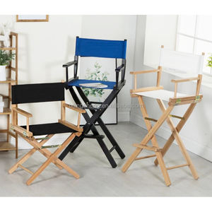 Silla de director de madera de varios colores personalizada de ventas directas de fábrica con asiento de lona - Product Image 2