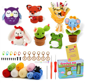 Kit de Crochet pour Débutants : Nouveau Design, Animalier, Aiguilles à Crocheter, Combo Artisanat, Éléphant Fait Main pour Enfants, Apprenez à Crocheter, Style Tendance DIY - Product Image 1