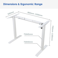 Bureau de direction moderne ergonomique électrique réglable à moteur unique