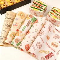 Kertas roti anti lengket tahan minyak, food grade, motif koran, untuk membungkus makanan