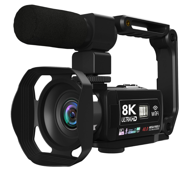 8K Professional Camcorder WIFI Digital Video Camera for Youtube Streaming Vlog Recorder 16X Time-Lapse Webcam Stabilizer Camera