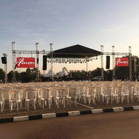 Estructura de Escenario Portátil de Aleación de Aluminio para Conciertos y Eventos, Estructura de Iluminación de Techo con Patrón Triangular Hecha de Madera Contrachapada