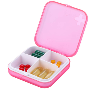 Pastillero Portátil Desmontable con Logotipo Personalizado, 4 Compartimentos, con Tapa Abatible, 4 Rejillas, para Exteriores - Product Image 1