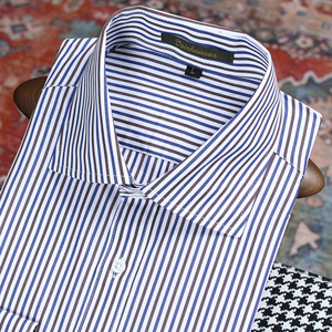 Chemise rayée pour <span class=keywords><strong>homme</strong></span>, col classique, col à revers, col pointu, chemise formelle vintage, coupe ajustée, qualité supérieure - Product Image 1