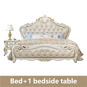 Ensemble de Chambre à Coucher Style Européen Classique King Size Personnalisé – Nouveaux Produits Hôteliers en Bois Sculpté pour Villas - Product Image 2