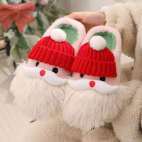 Pantoufles d'hiver de Noël en gros unisexe rétro en EVA peluche antidérapantes douillettes cadeau