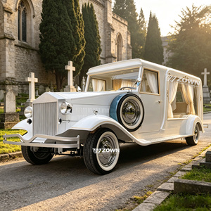Cercueil funéraire à chevaux ZOWN, blanc et majestueux, avec intérieur personnalisé pour cérémonies commémoratives en église - Product Image 1