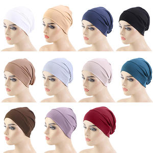 Gorro Étnico Musulmán para Quimioterapia de Color Sólido para Mujer, Pañuelo Envolvente para la Cabeza, Turbante Elástico para Dormir, Hijab y Bufanda - Product Image 6