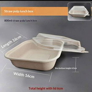 <b>Biodegradable</b> Compostable Eco-Friendly Paper Salad Box with Lid Healthy Food <b>Packaging</b> for Takeout & Picnic Use - Product Image 2