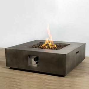 Table de feu autonome au gaz naturel de 35 pouces avec chauffage écologique de 40 000 BTU, en acier et béton, avec verre de feu pour une utilisation en intérieur/extérieur - Product Image 4
