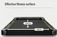 Tapis de marche ultra-plat sous le bureau, moteur silencieux sans balais, équipement de fitness à domicile avec télécommande, usage commercial
