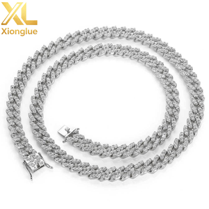 Luxury 18k Gold 12mm Cuban Chain Zircon Link Copper Unisex Rhinestone Necklace - Product Image 2