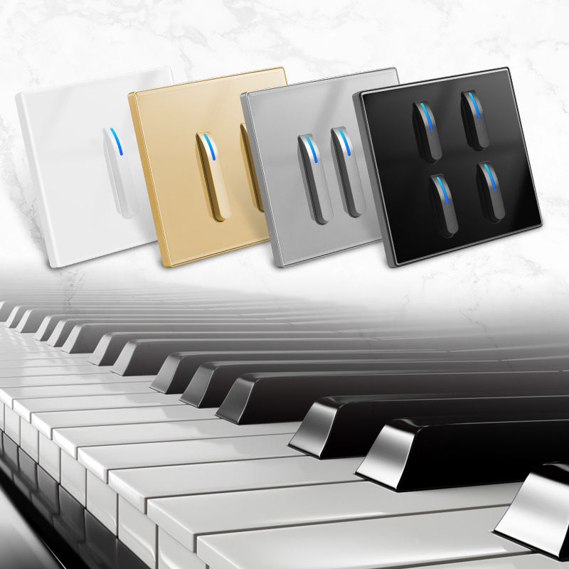 TEP PQ Series Warehouse Wholesale Price Customized Wall Switches and Sockets Piano Keys Light Switch Socket for Residential