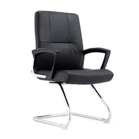 Chaise de bureau de direction moderne en cuir synthétique noir de luxe, ergonomique, sans roulettes