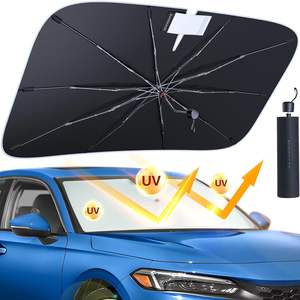 Pare-soleil de voiture Pare-brise <span class=keywords><strong>Parapluie</strong></span> pliable avec poignée rotative Pare-soleil réfléchissant pour véhicule Blocs rayons UV Visière de protection solaire - Product Image 5