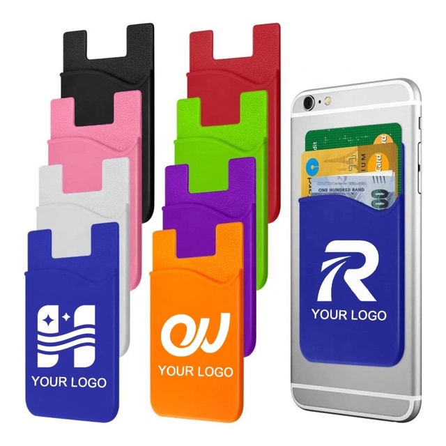 Factory Wholesale Custom Logo Silicone Mobile Phone Card Holder and Stand Novelty Gifts Sublimation Phone Accessory