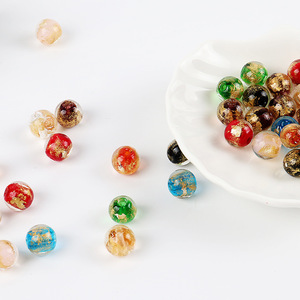 Perle <span class=keywords><strong>di</strong></span> <span class=keywords><strong>Vetro</strong></span> <span class=keywords><strong>di</strong></span> <span class=keywords><strong>Murano</strong></span> Sciolte con Foglia Argento e Oro, Lavorazione a Lume, Tonde 8 10 12mm, Economiche all'Ingrosso per la Creazione <span class=keywords><strong>di</strong></span> Gioielli - Product Image 2